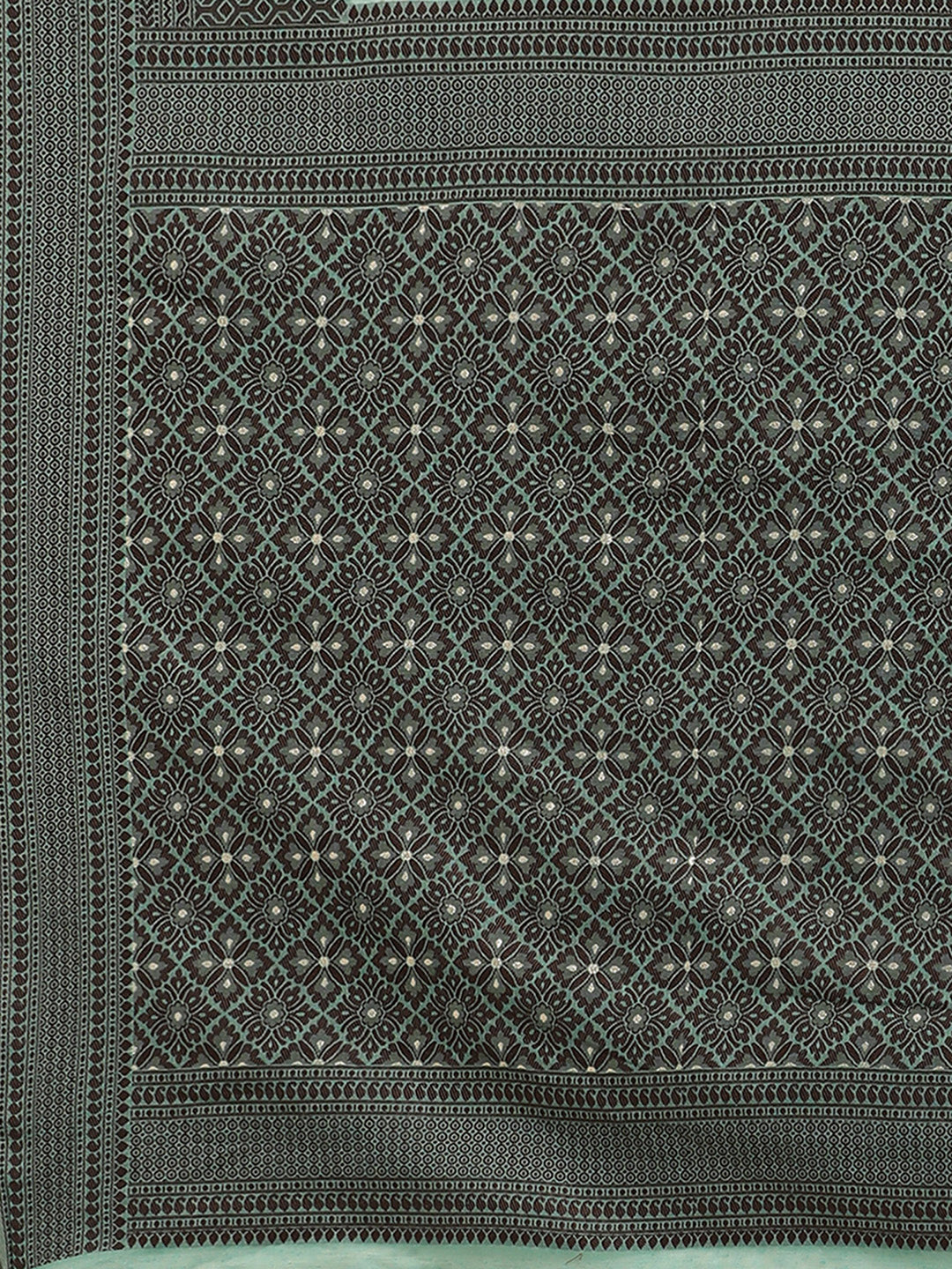 Silk Blend Tealgreen WovenDesign DesignerSaree With Blouse Piece