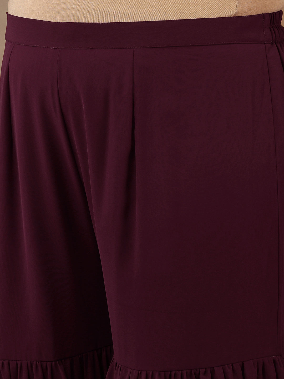 Floral Embroidered Regular Sequinned Straight Kurti with Sharara & Dupatta - ID