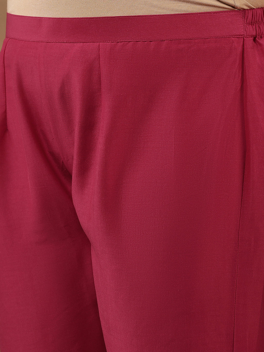 Plus Size Embroidered Thread Work Straight Kurta With Trousers & Dupatta - ID