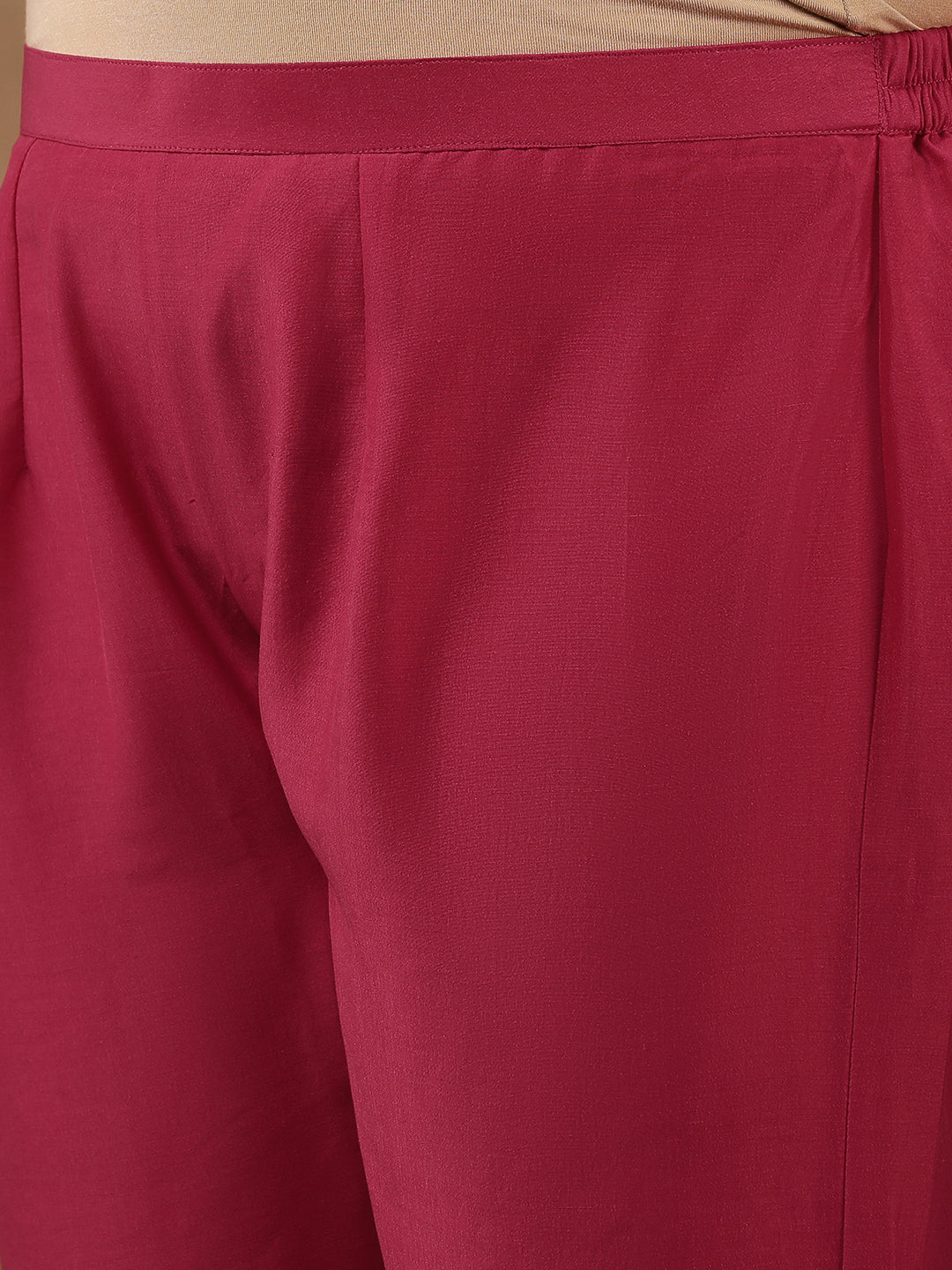 Plus Size Embroidered Thread Work Straight Kurta With Trousers & Dupatta - ID