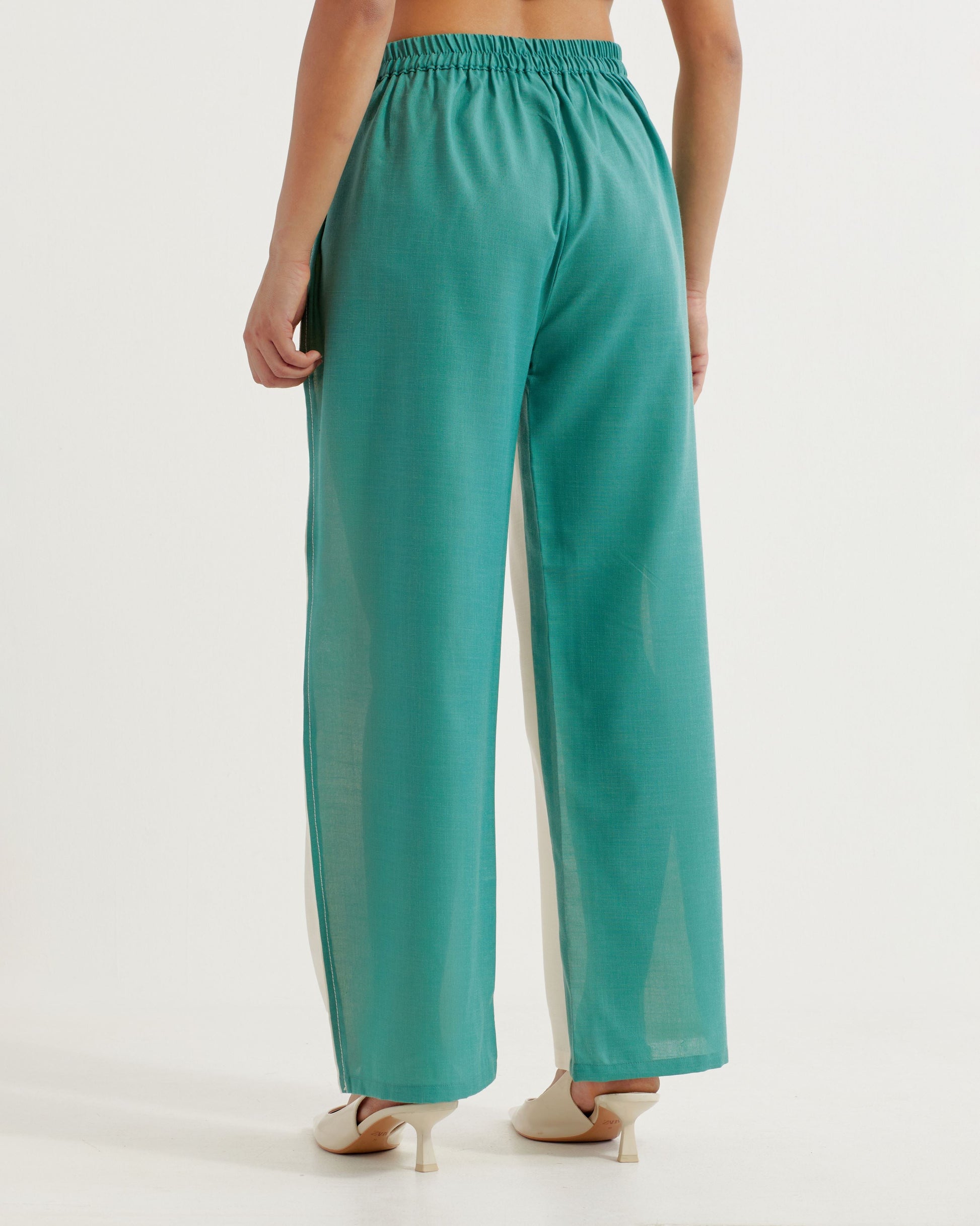 White/Green Caroline Co-ord Set (Set of 2)- IC