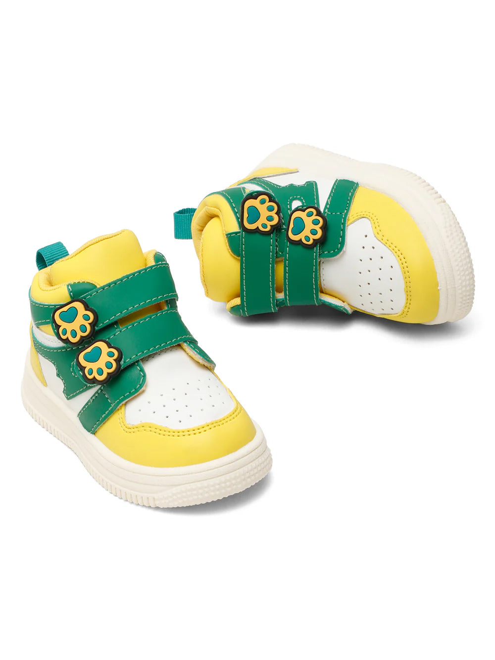 Colorpop Toddlers' High Ankle Sneakers - Yellow & Green (Unisex)