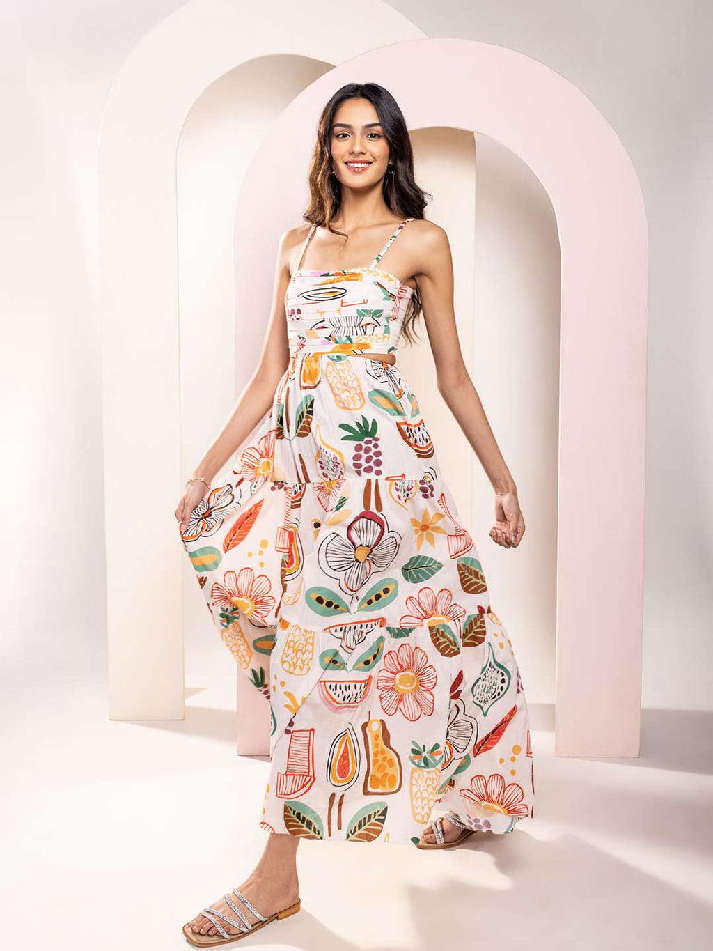 Gardenia Printed Cutout Maxi Dress