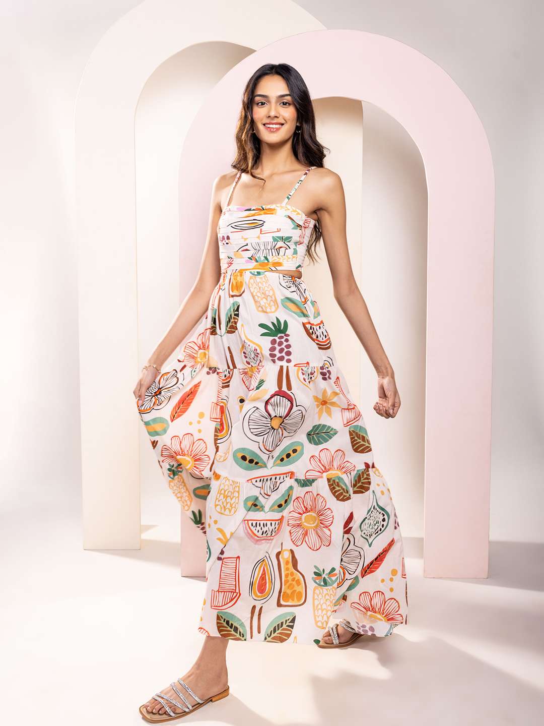 Gardenia Printed Cutout Maxi Dress