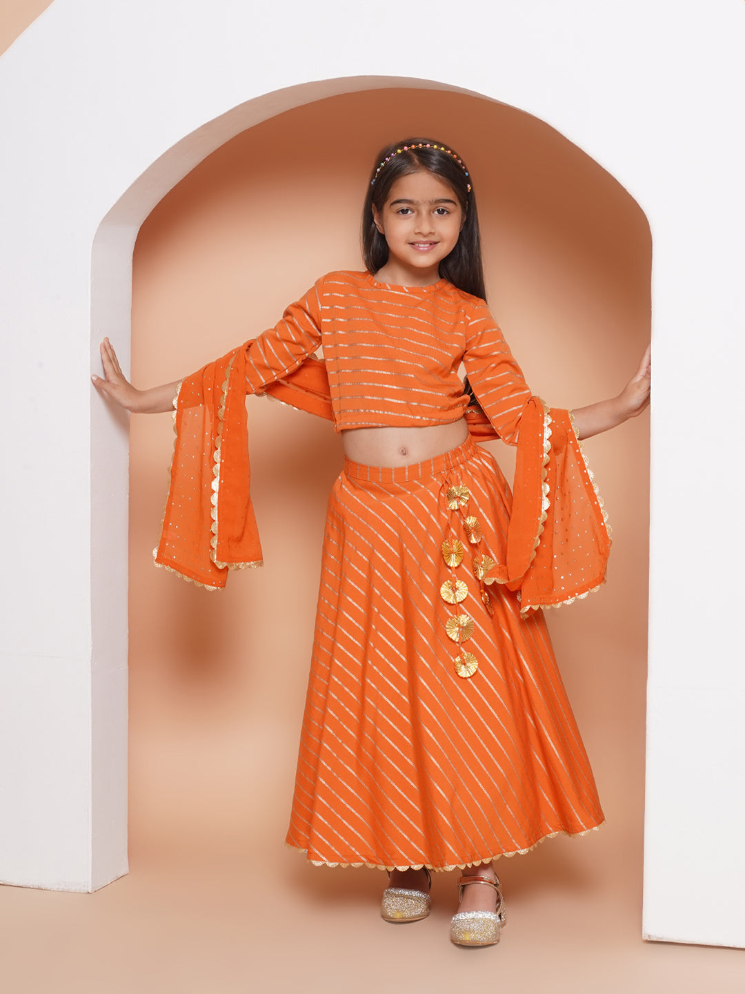 Girls Printed Ready to Wear Lehenga & Blouse With Dupatta