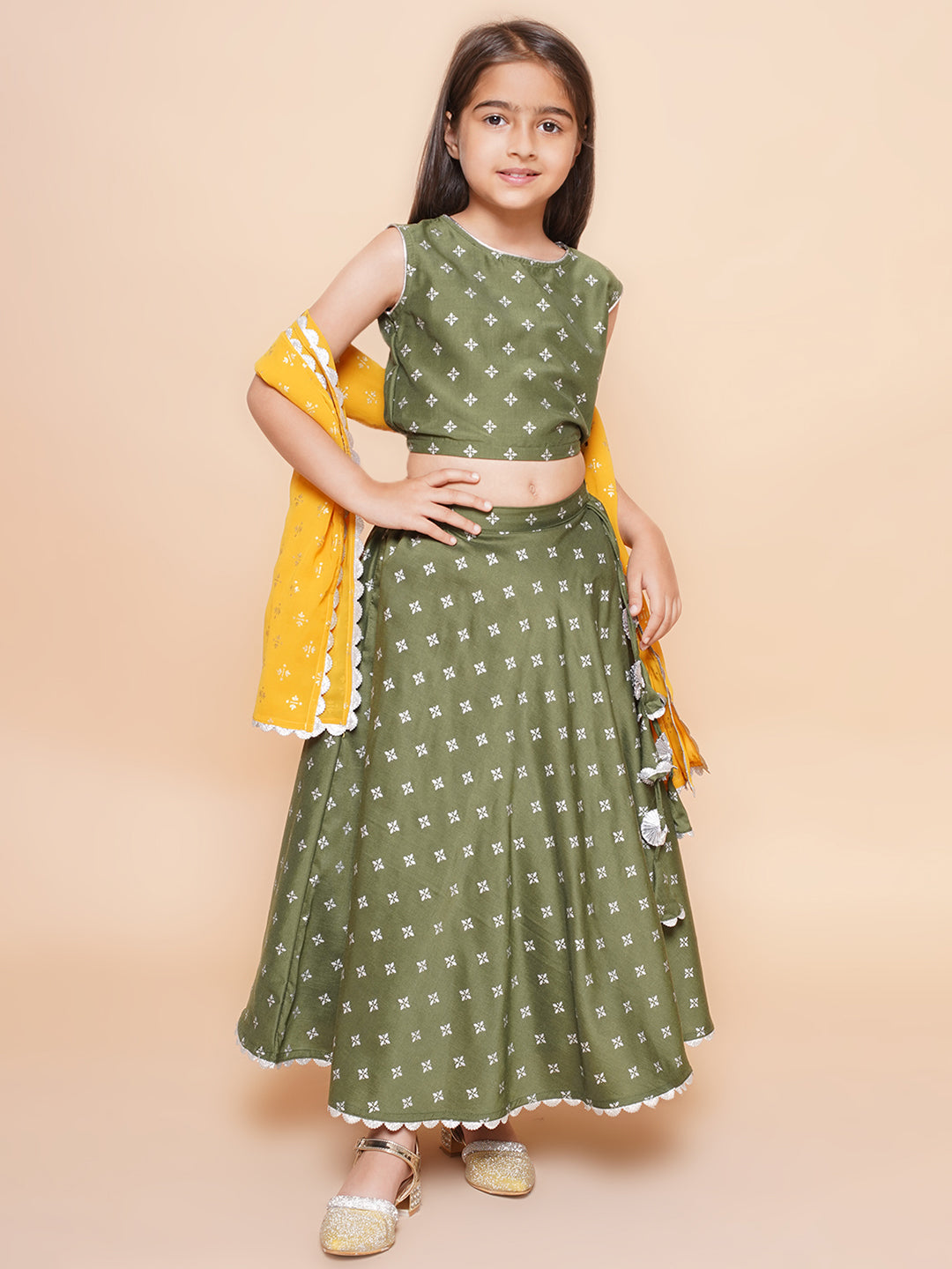 Girls Printed Ready to Wear Lehenga & Blouse With Dupatta