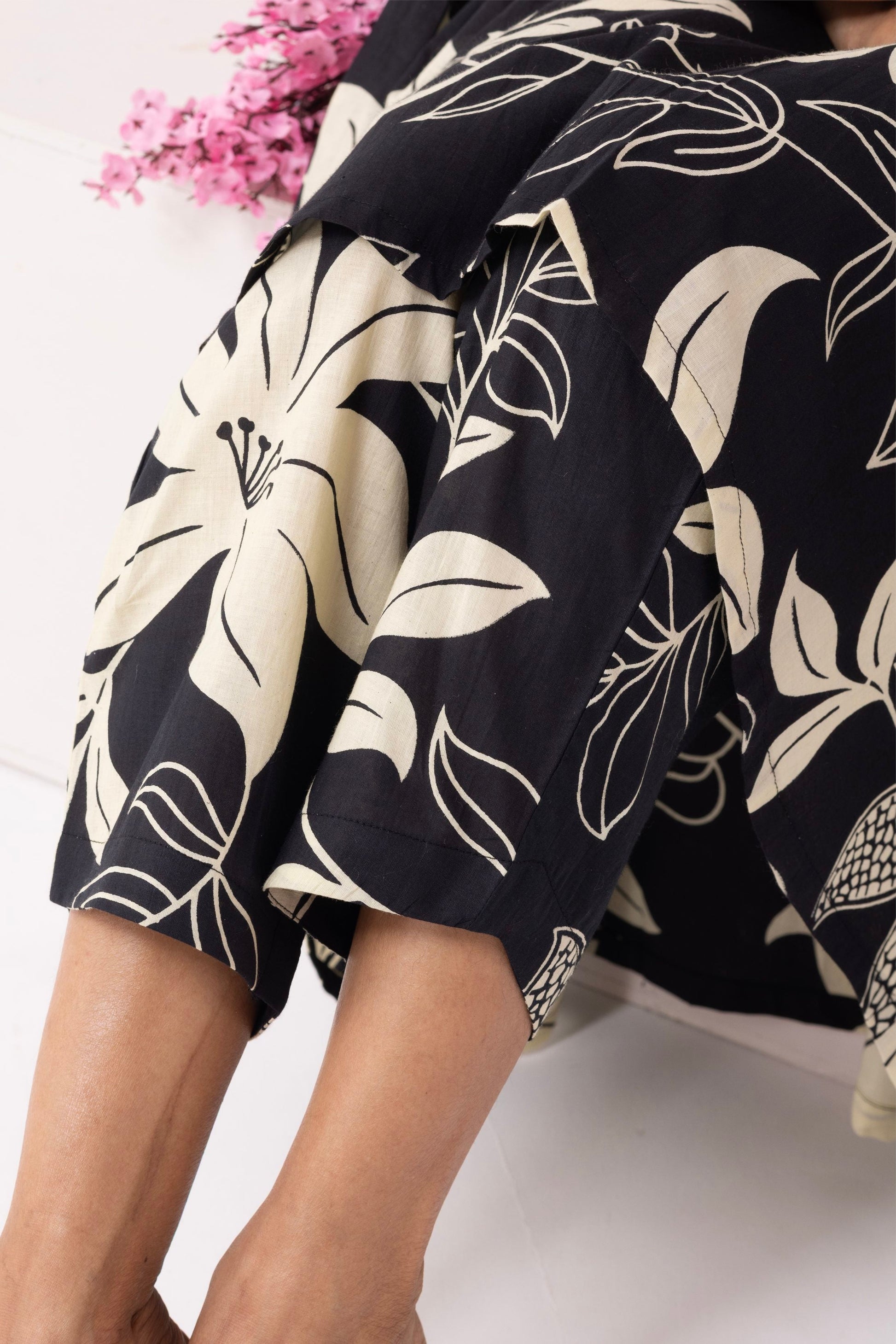 Black Block Printed Victoria Kurta Set (Set of 2)- IC