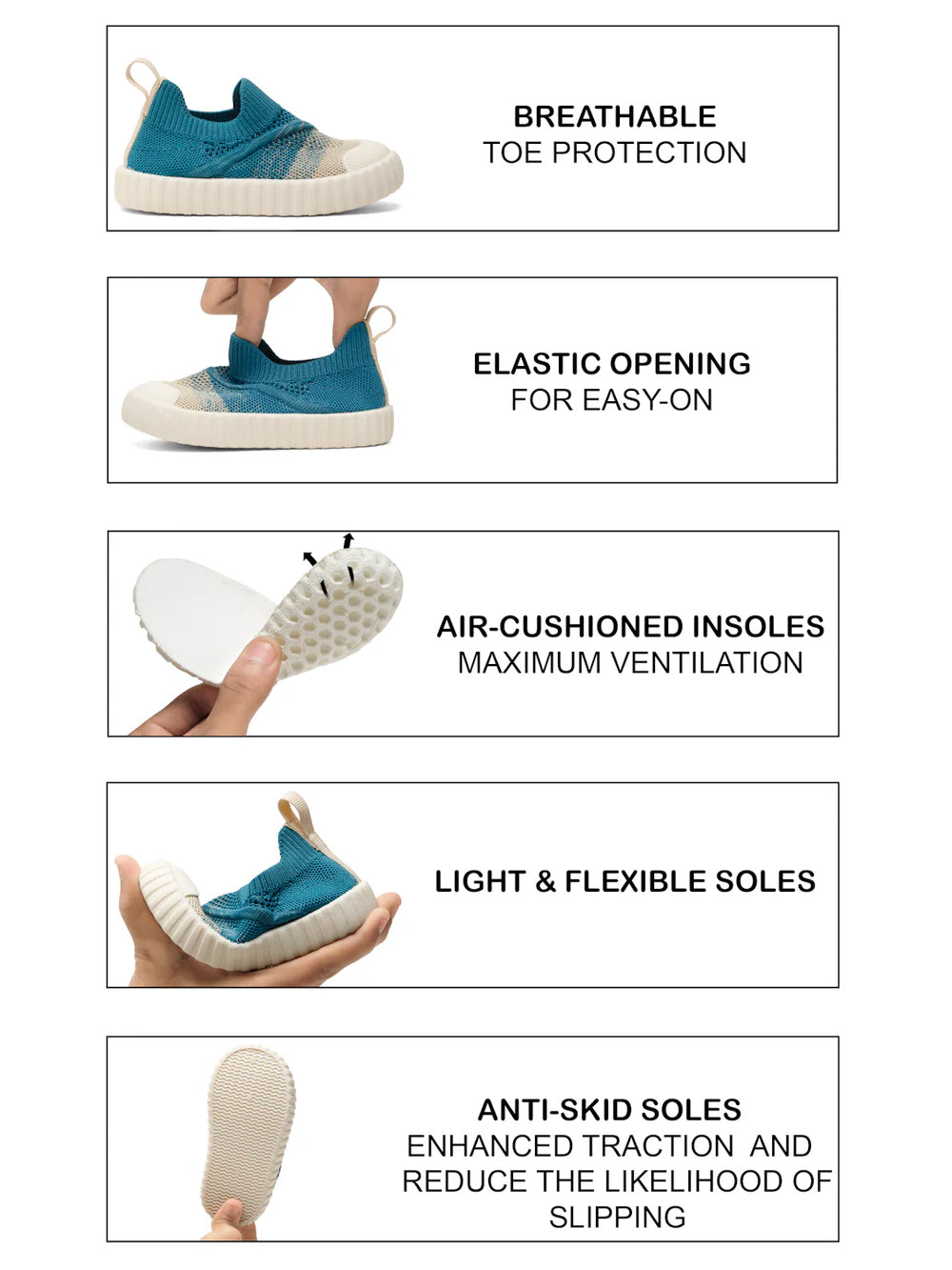 Shady Toddlers's First Step Breathable Shoes - TealBlue (Unisex)