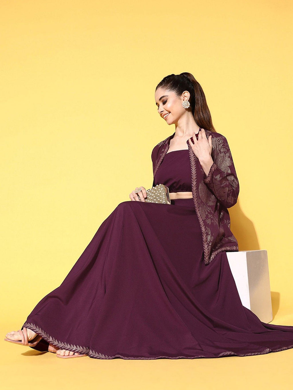 Women Flared Maxi Skirt-AH