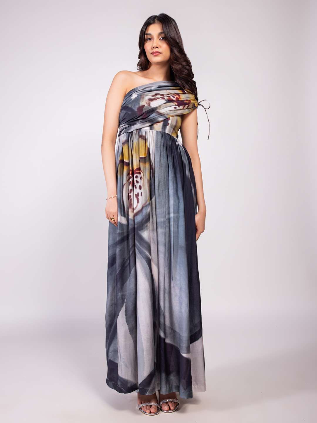 Wildflower Printed One Shoulder Maxi Dress