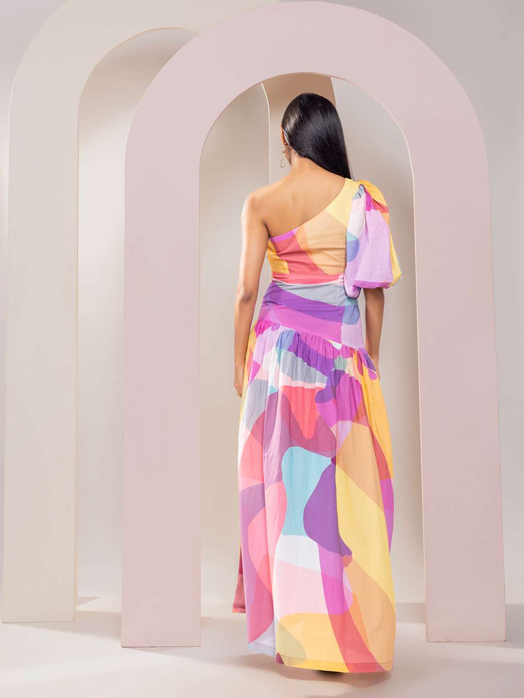 Sway Printed One-Shoulder Maxi Dress