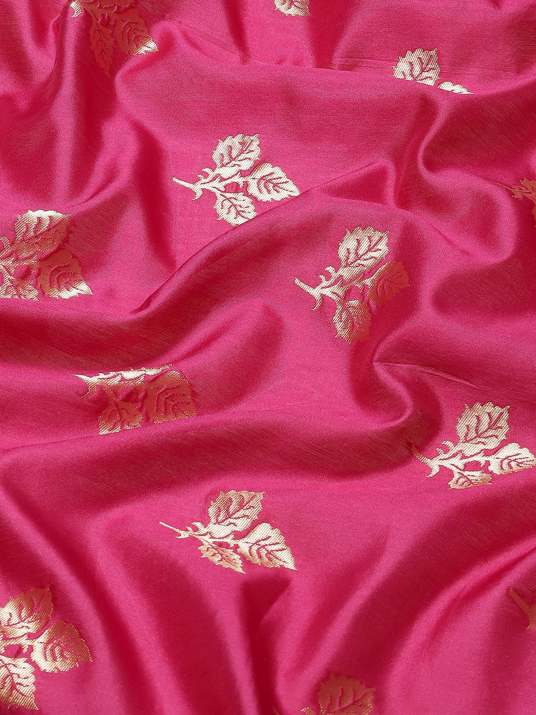 Silk Blend Magenta Woven Design Celebrity Saree With Blouse