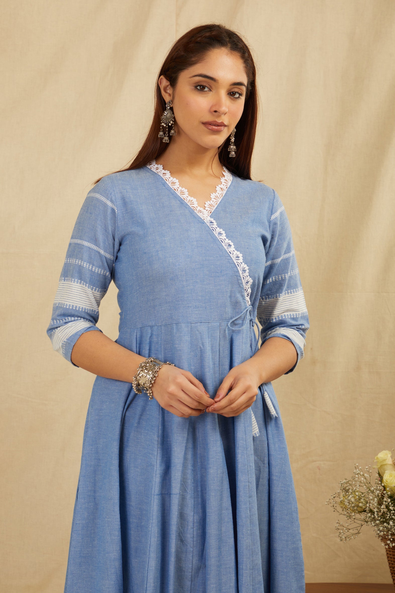 Blue Cotton Kurta with Pants