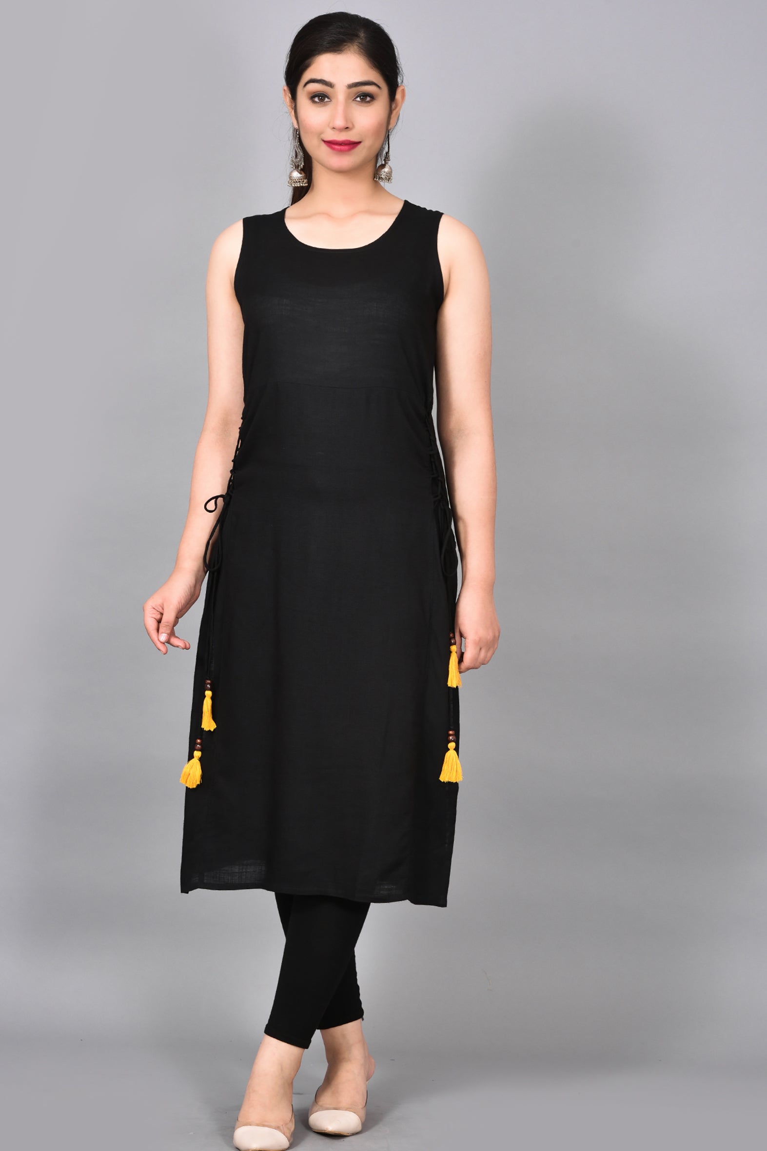 Black Rayon Kurta with Pants