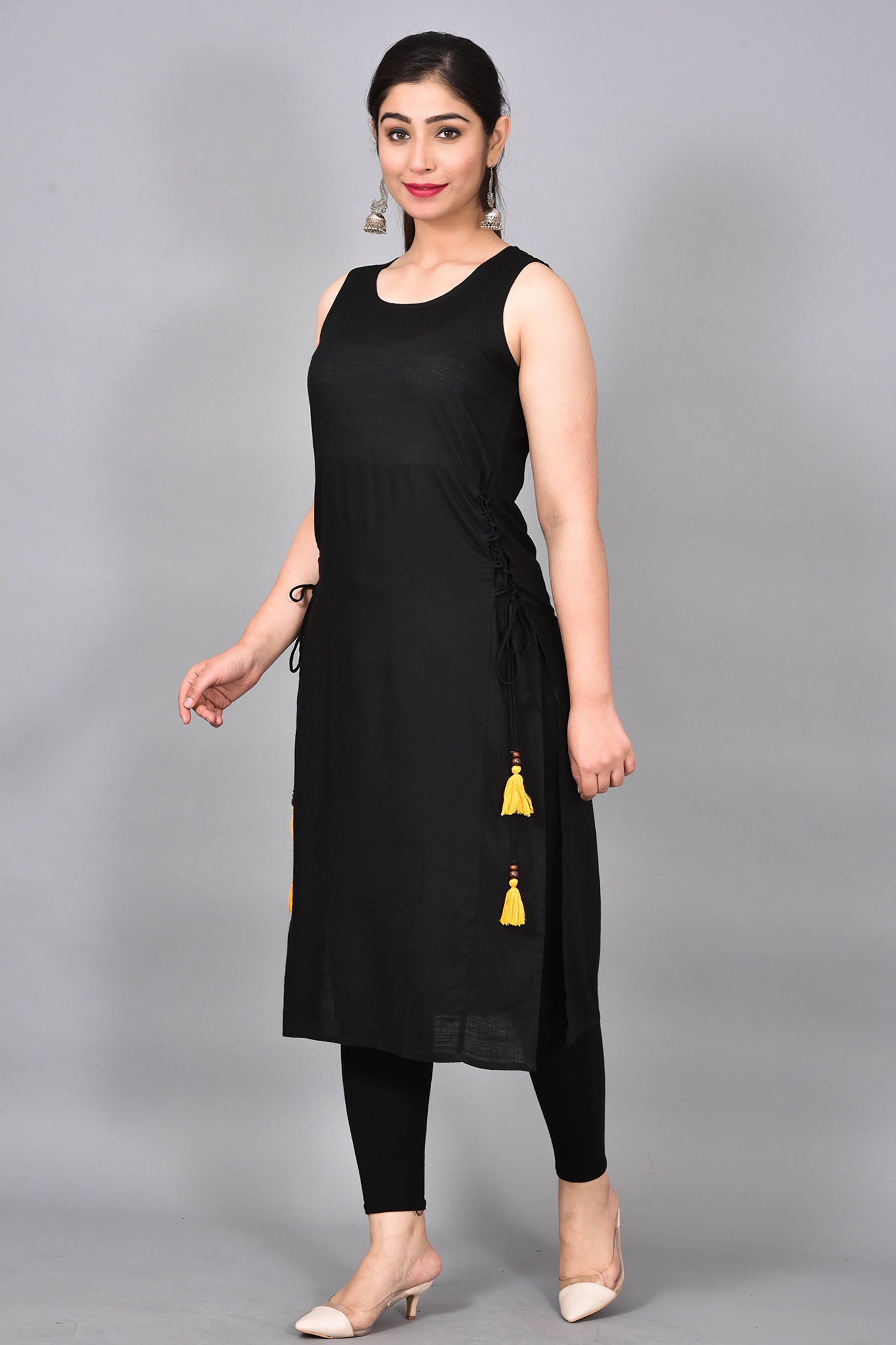 Black Rayon Kurta with Pants