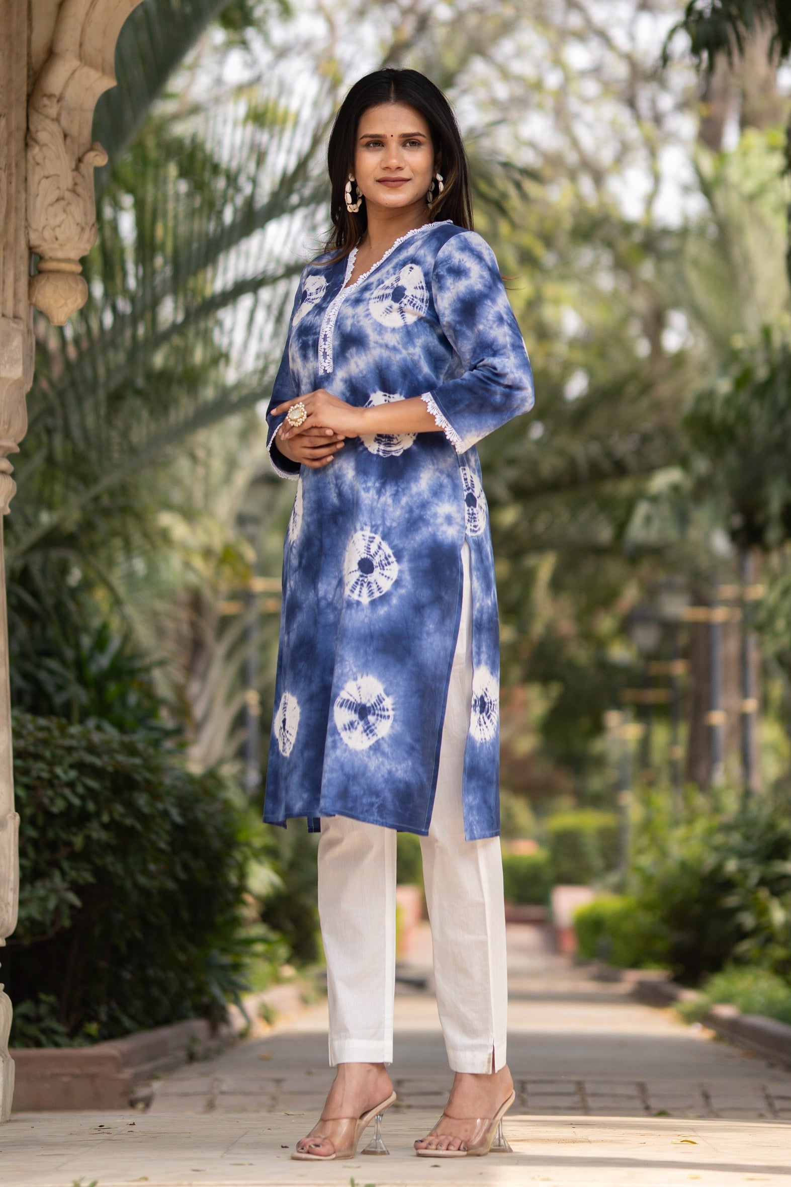 Blue Tie Dye Kurta with Pants