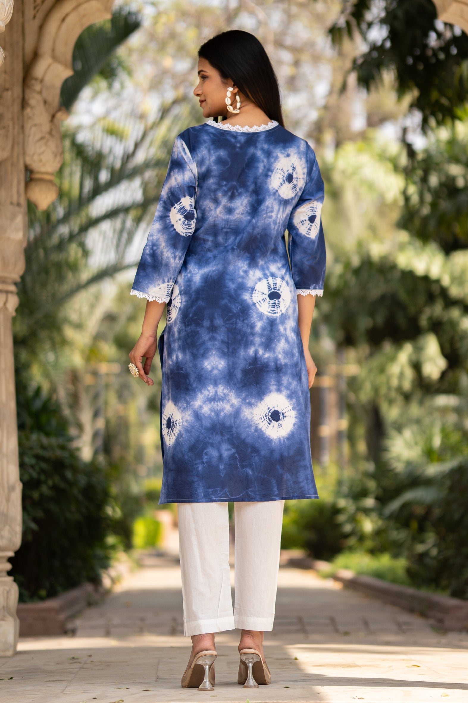 Blue Tie Dye Kurta with Pants