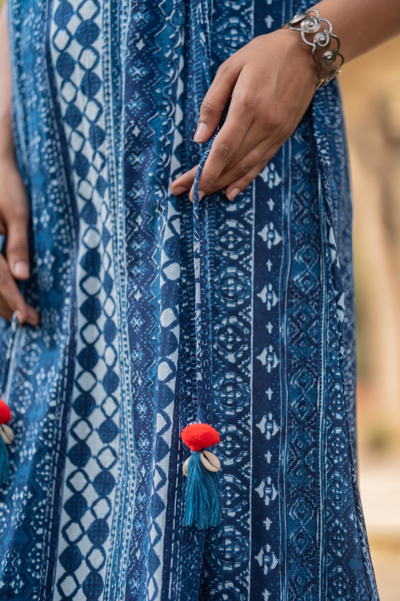 Blue Printed Cotton Dress