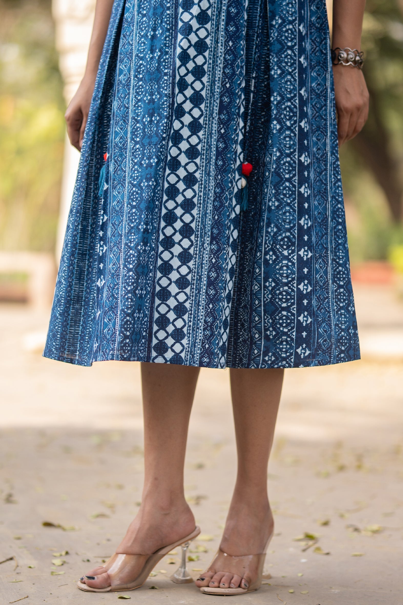 Blue Printed Cotton Dress