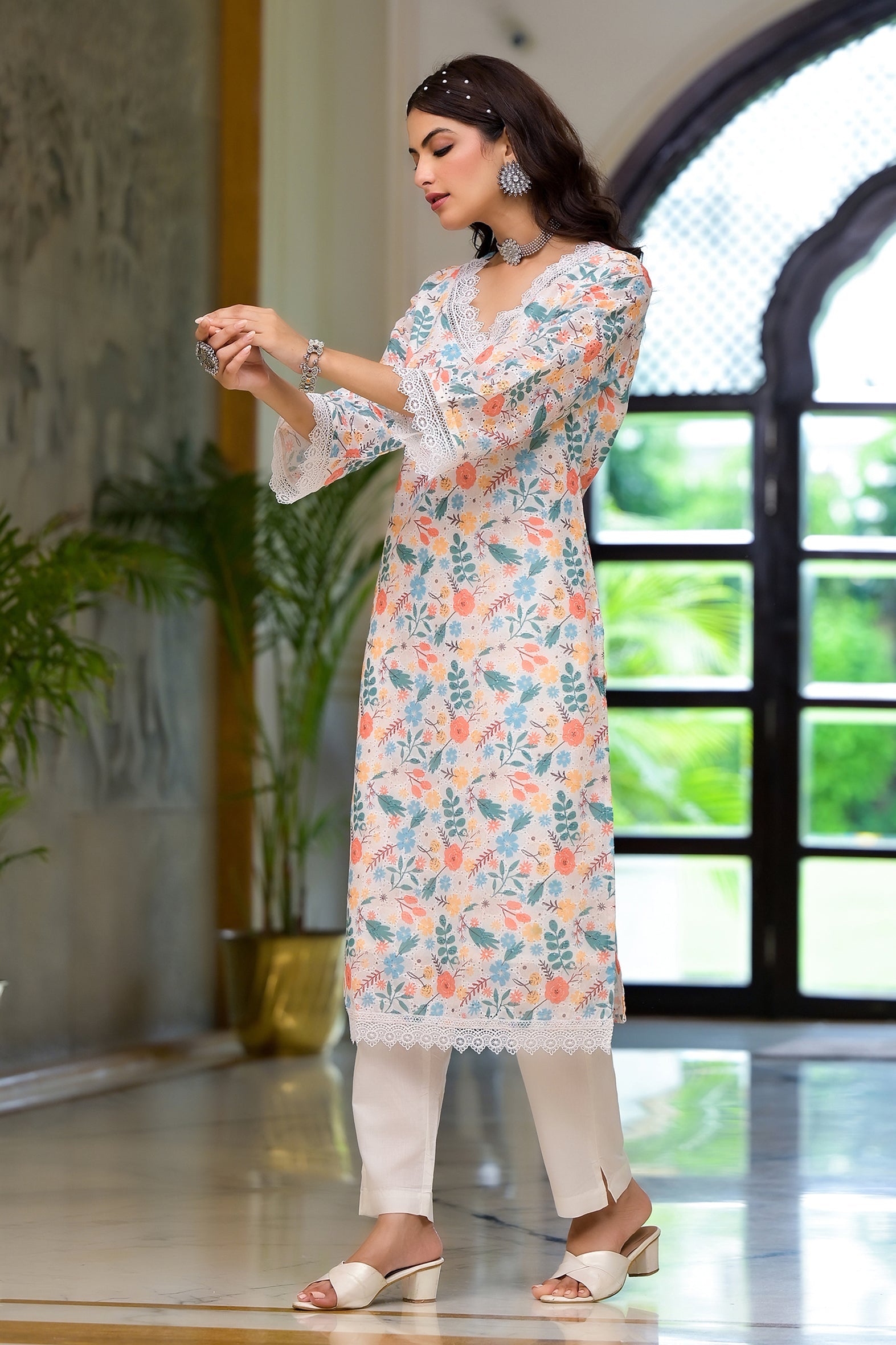 Multi Printed Schifili Kurta Pant Set