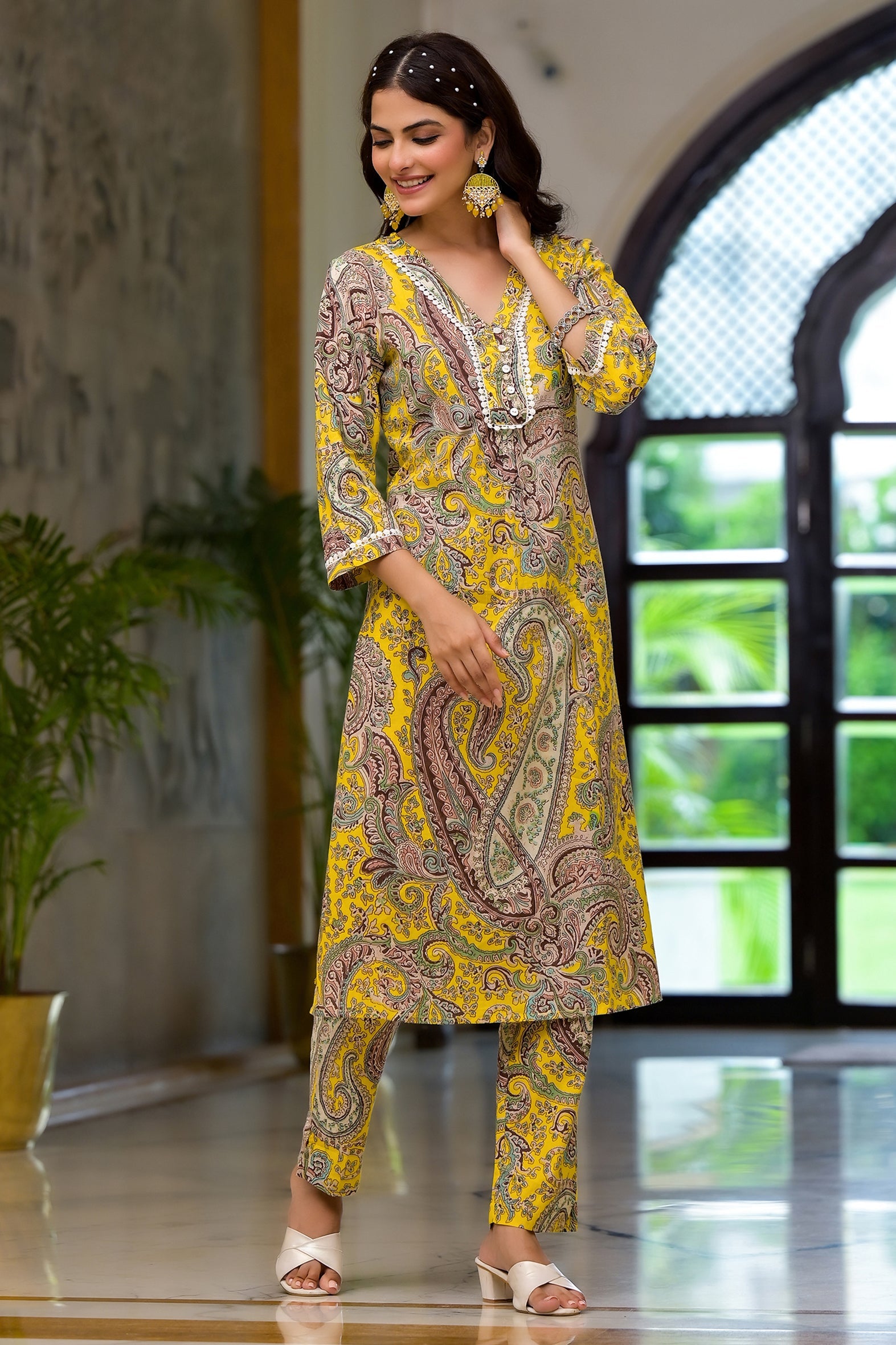 Multi Printed Schifili Kurta Pant Set