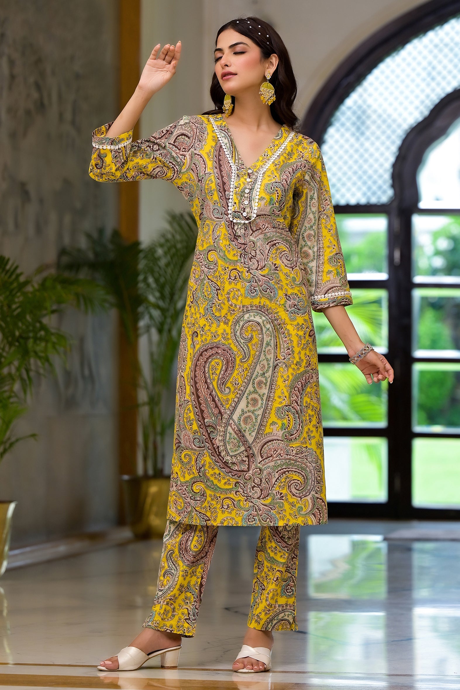 Multi Printed Schifili Kurta Pant Set