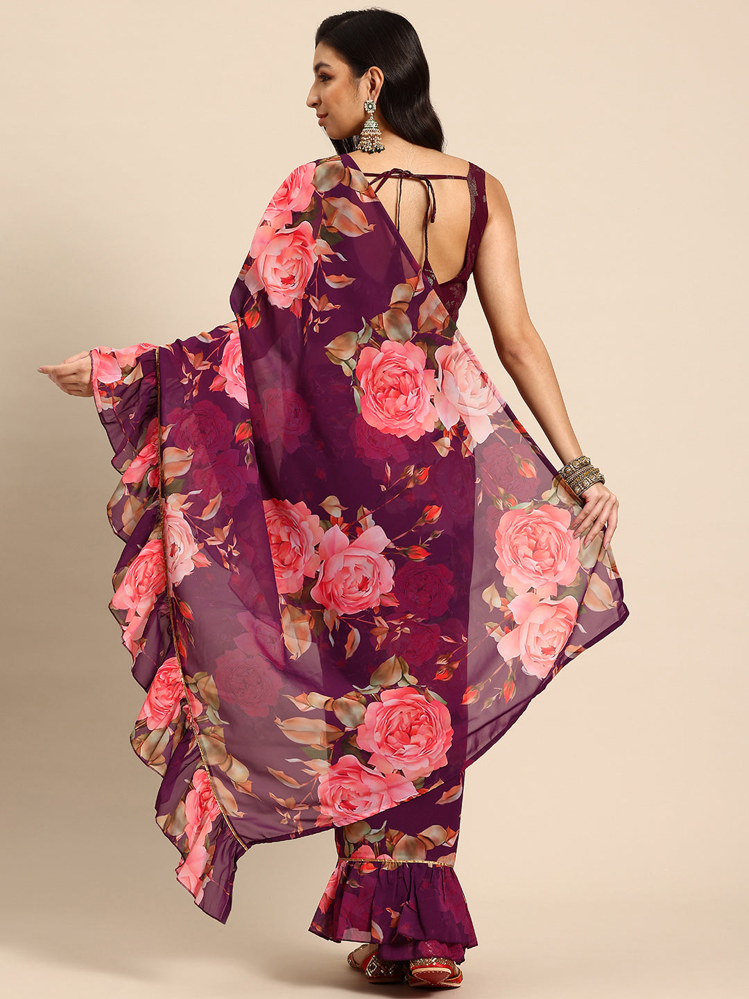 Floral Gotta Patti Ready to Wear Saree