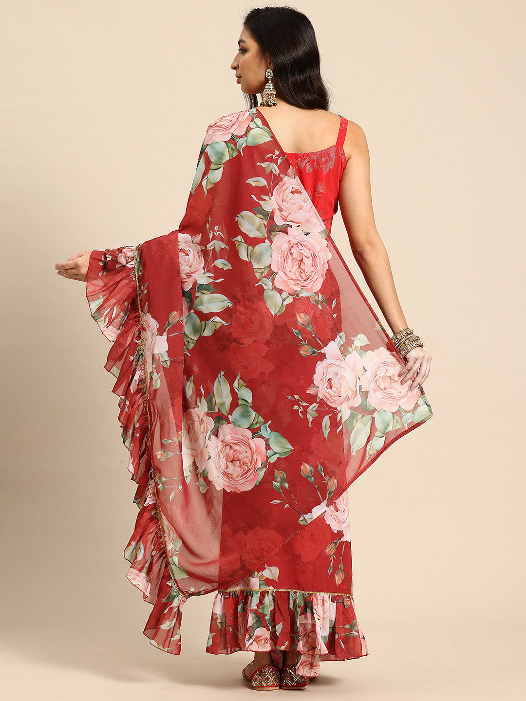 Floral Gotta Patti Ready to Wear Saree