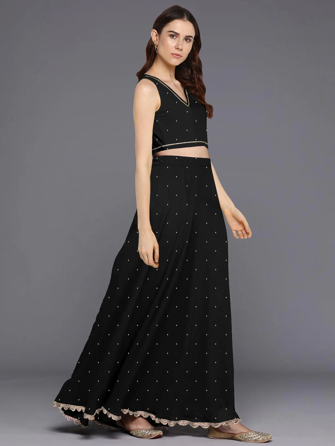 Printed Foil Print Ready to Wear Lehenga & Blouse With Dupatta-AH