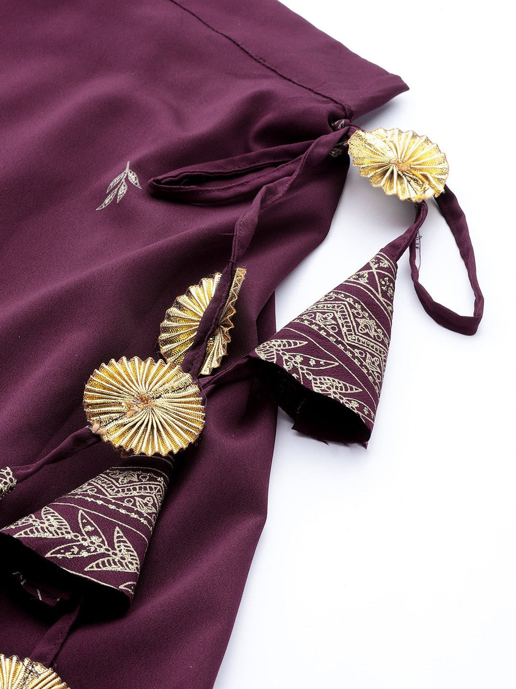 Purple & Gold-Toned Printed Sequined Ready to Wear Lehenga & Blouse With Dupatta-AH