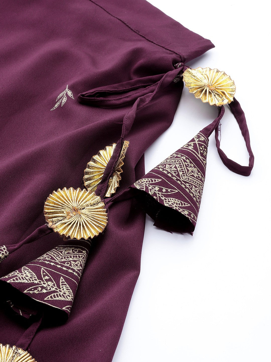 Purple & Gold-Toned Printed Sequined Ready to Wear Lehenga & Blouse With Dupatta-AH