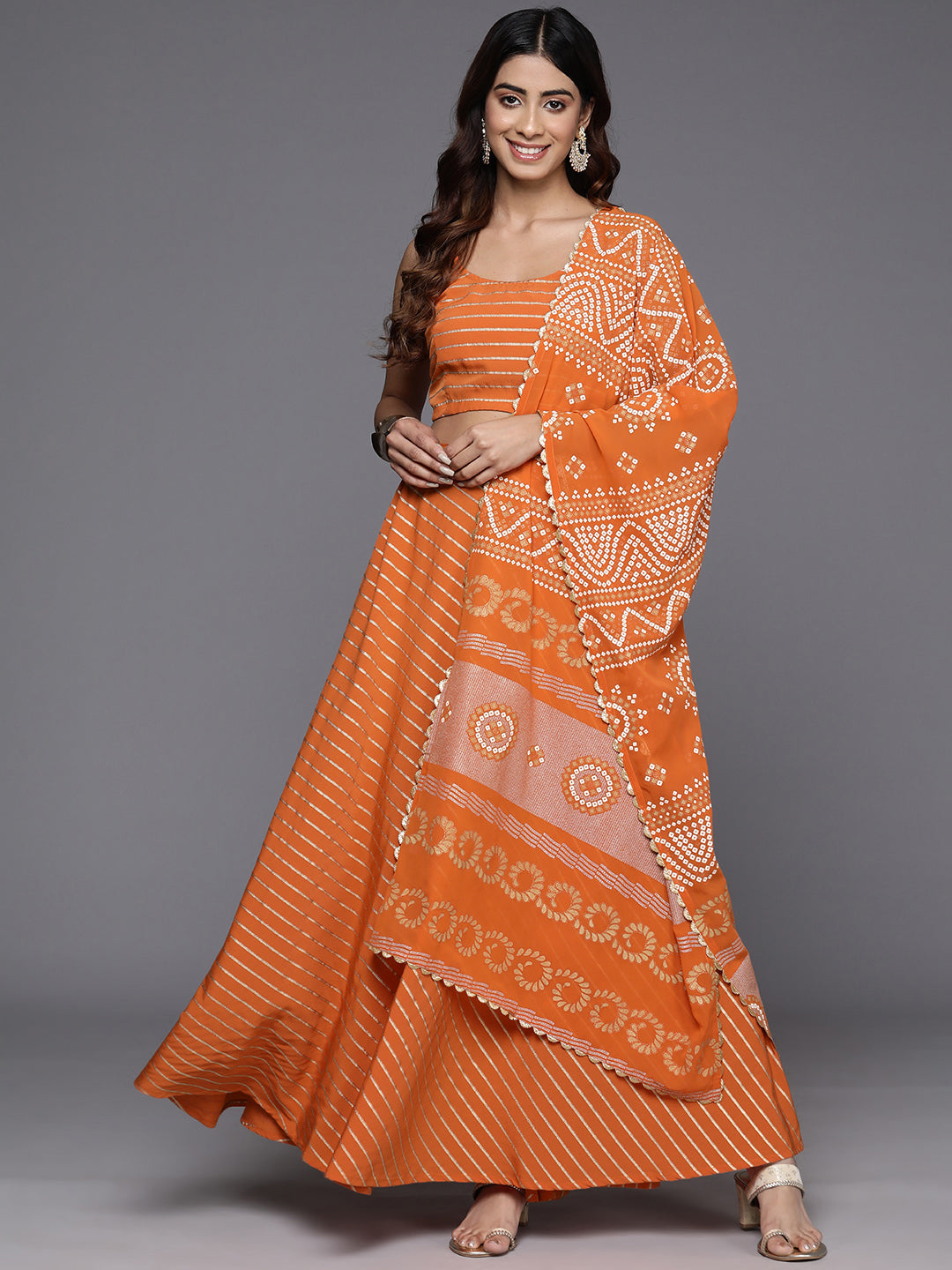 Printed Ready to Wear Lehenga & Blouse Dupatta