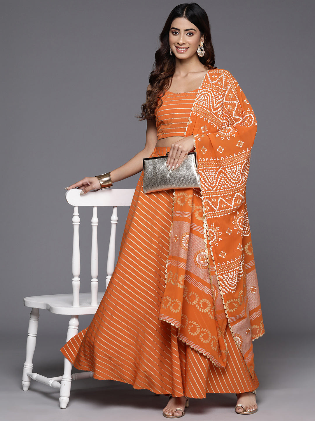 Women's Printed Ready to Wear Lehenga & Blouse Dupatta