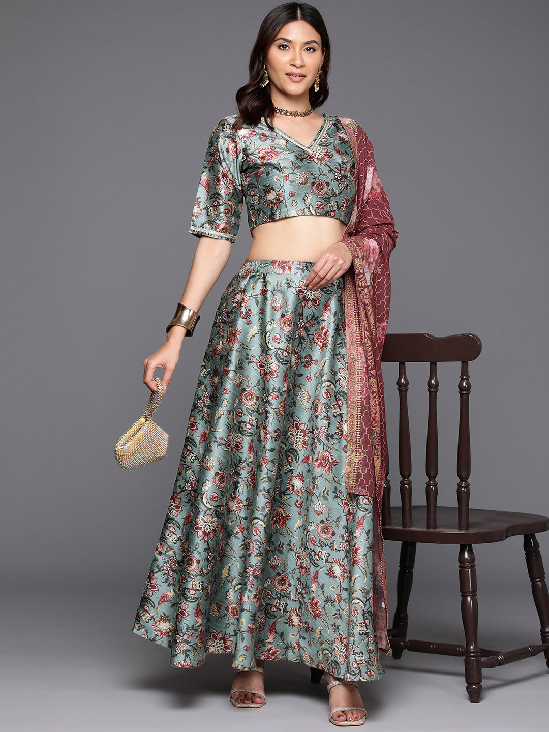 Printed Ready to Wear Lehenga & Blouse With Dupatta