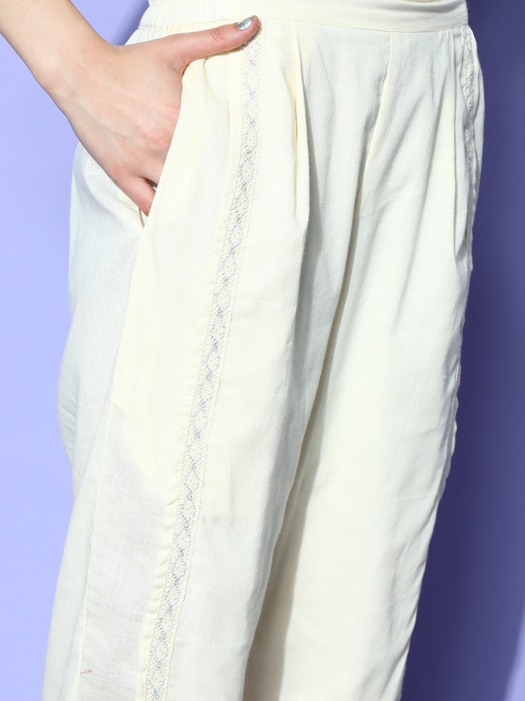 Off White Pure Cotton Printed Kurtas