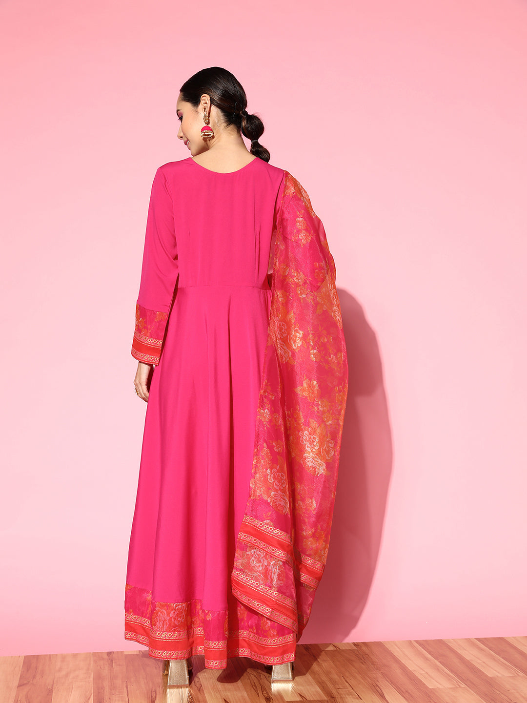 Ahalyaa Ethnic Motifs Crepe Ethnic Maxi Dress