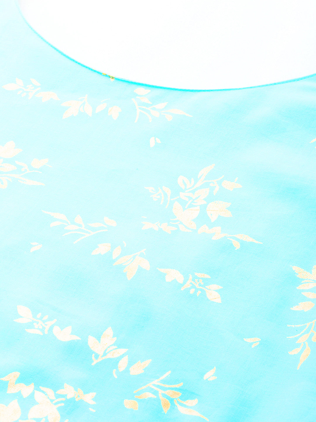 Floral Printed Pure Cotton A-Line Midi Ethnic Dress with Dupatta