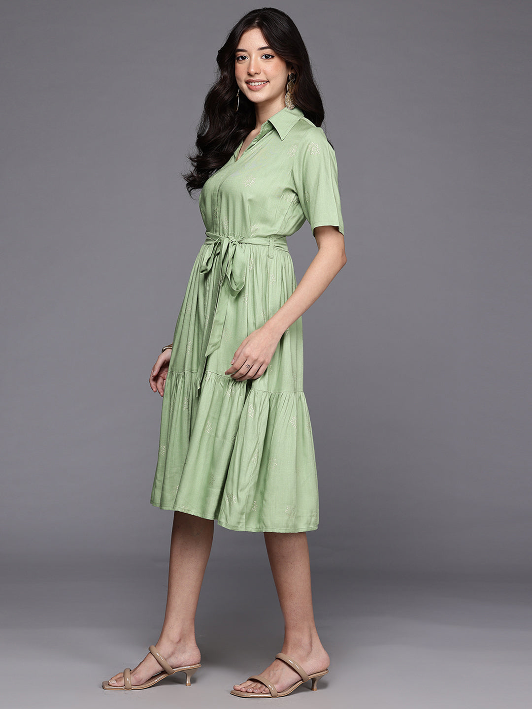 Ethnic Motifs Printed A-Line Ethnic Dress-AH