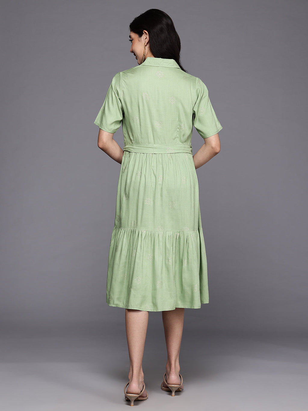 Ethnic Motifs Printed A-Line Ethnic Dress-AH