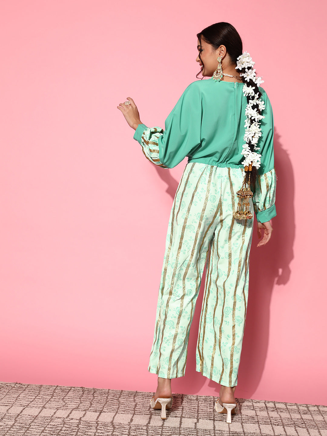 Green Printed Jumpsuit