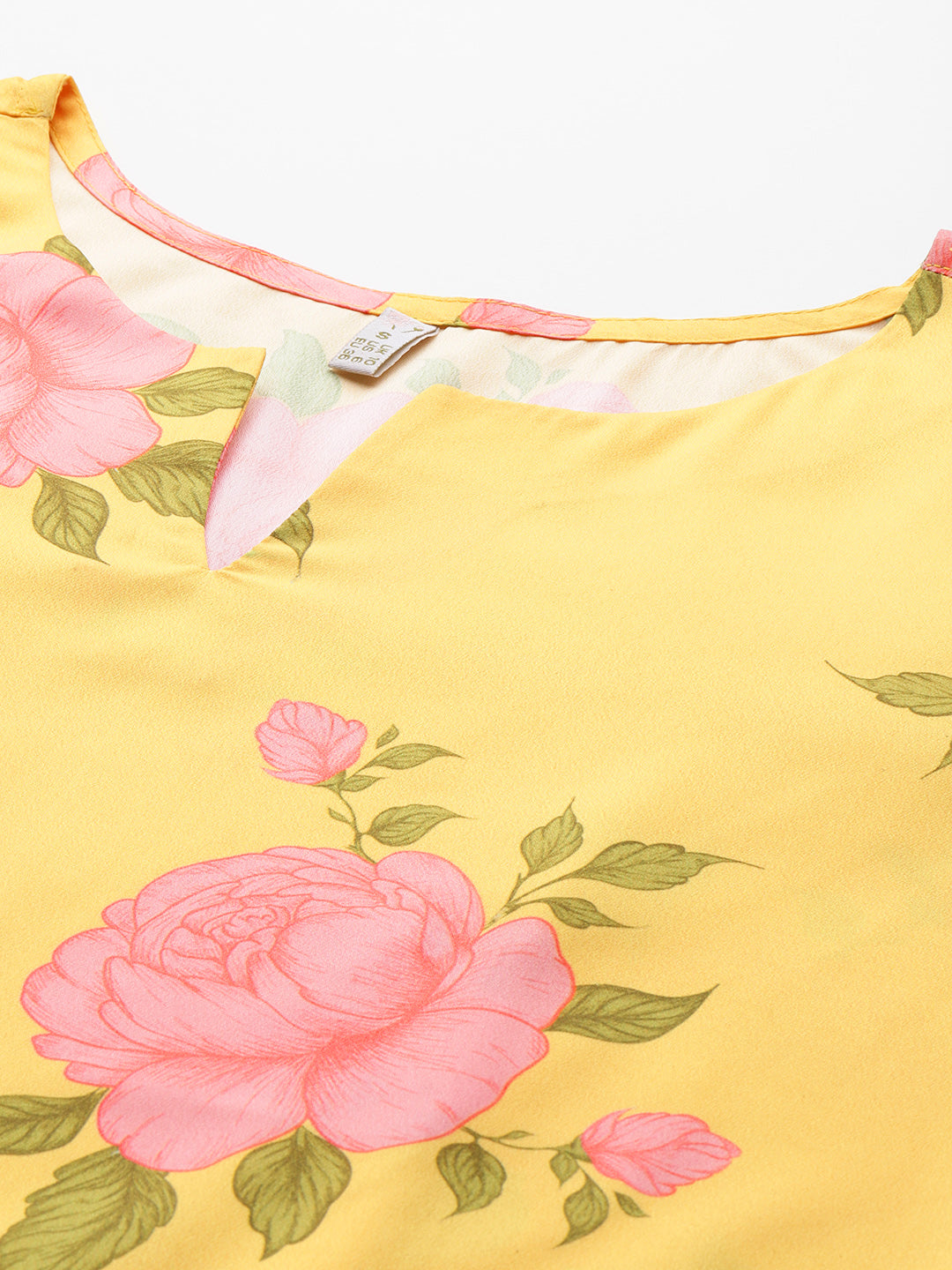 Floral Printed Gotta Patti Crepe Kurta-AH