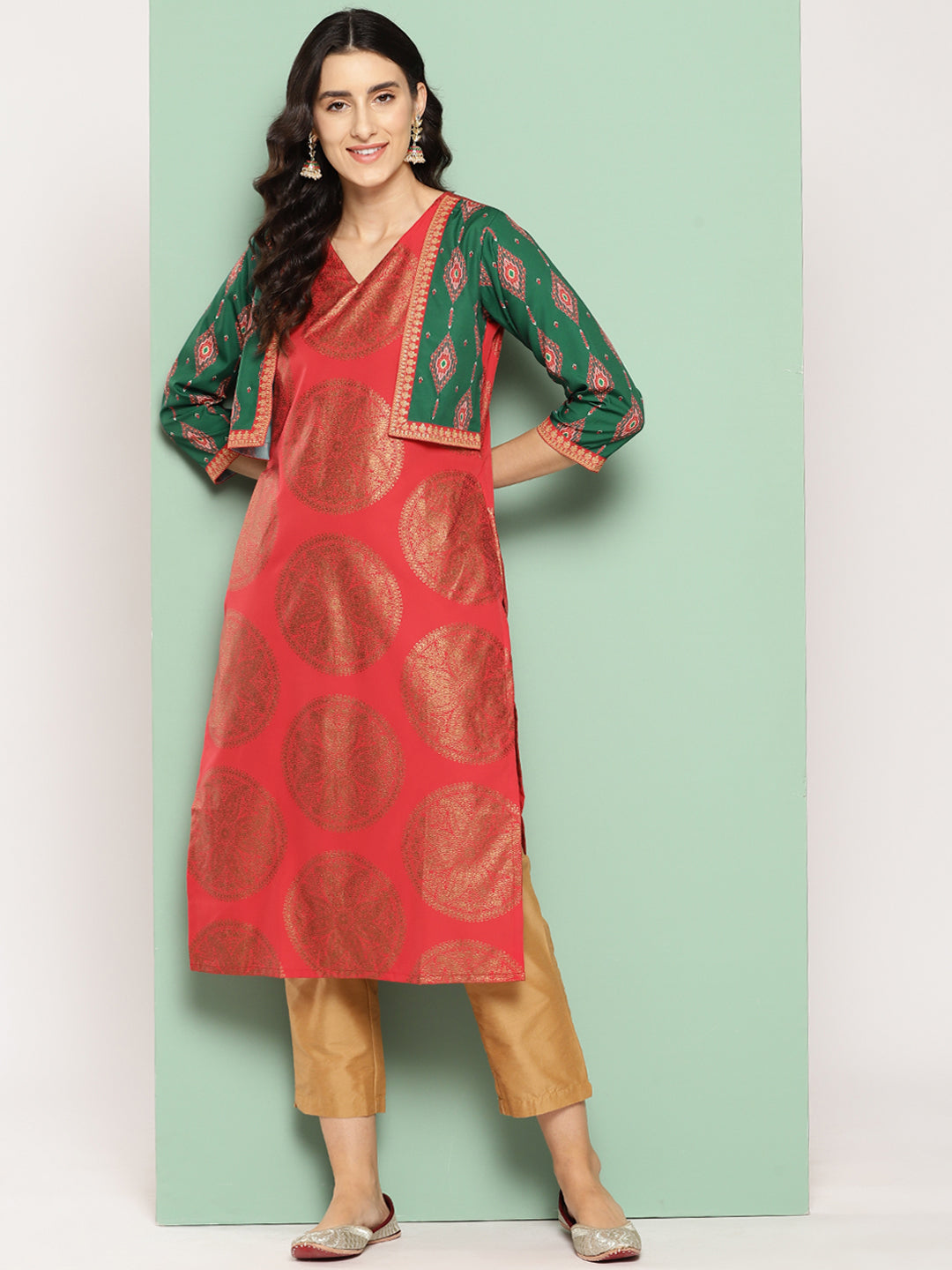 Ahalyaa Women Ethnic Motifs Printed Crepe Kurta