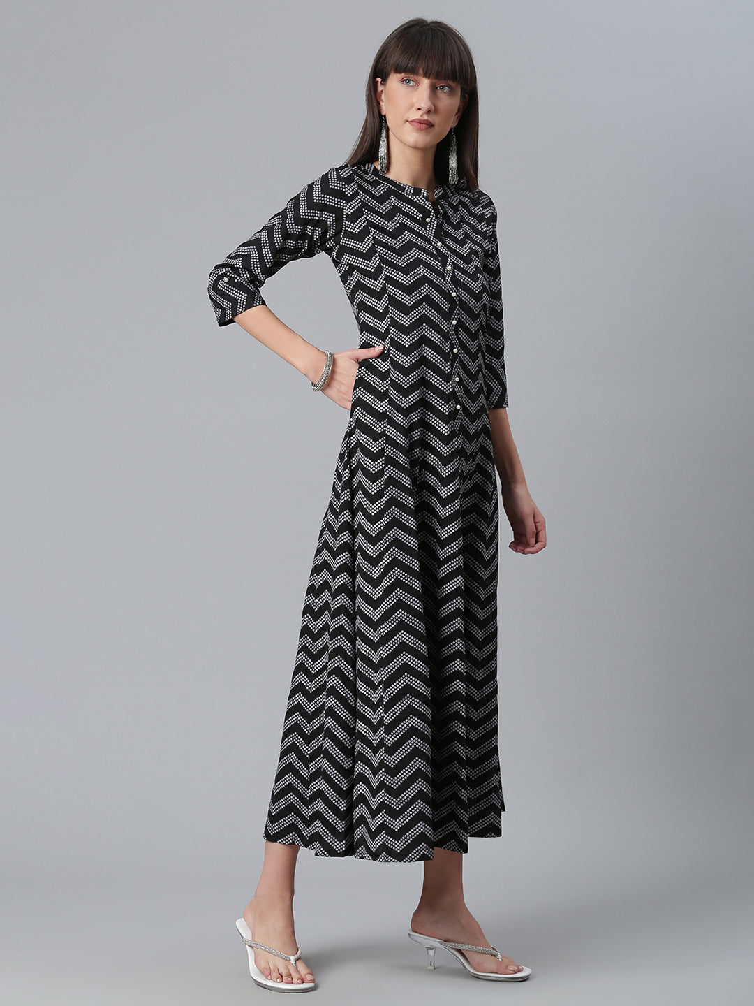 Black & White Printed Kurta