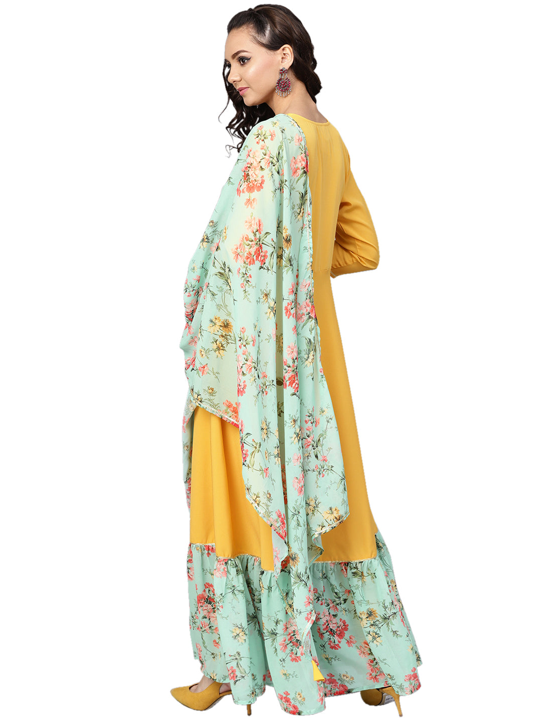 Mustard Yellow Straight Kurta Set with Dupatta