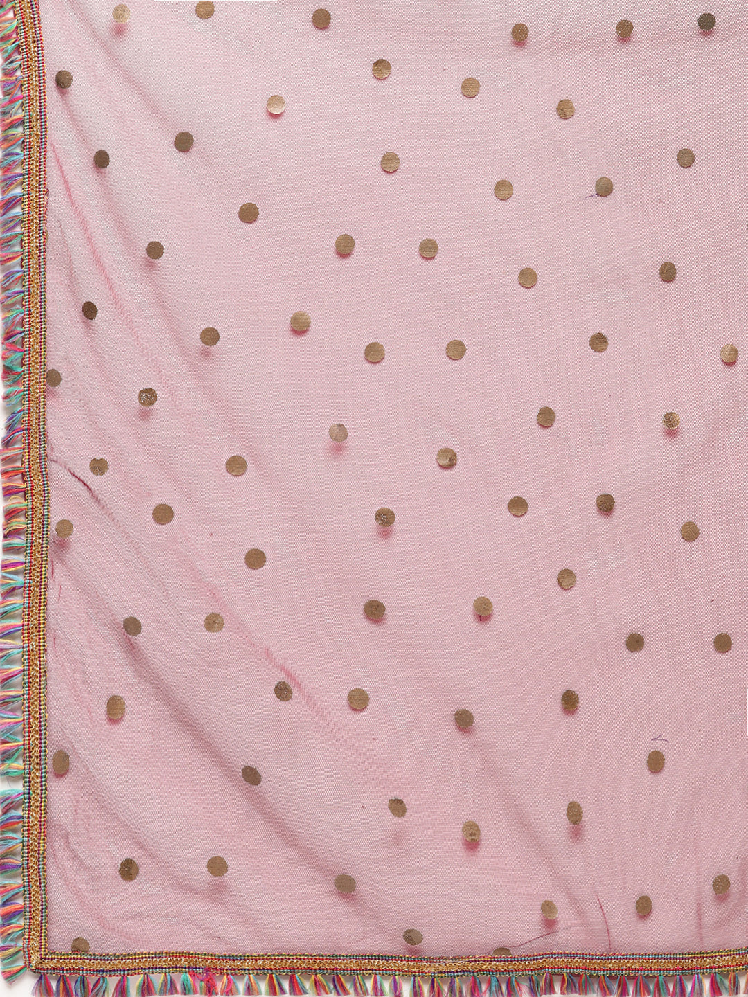 Beige Floral Printed Regular Gotta Patti Kurta with Palazzos & With Dupatta