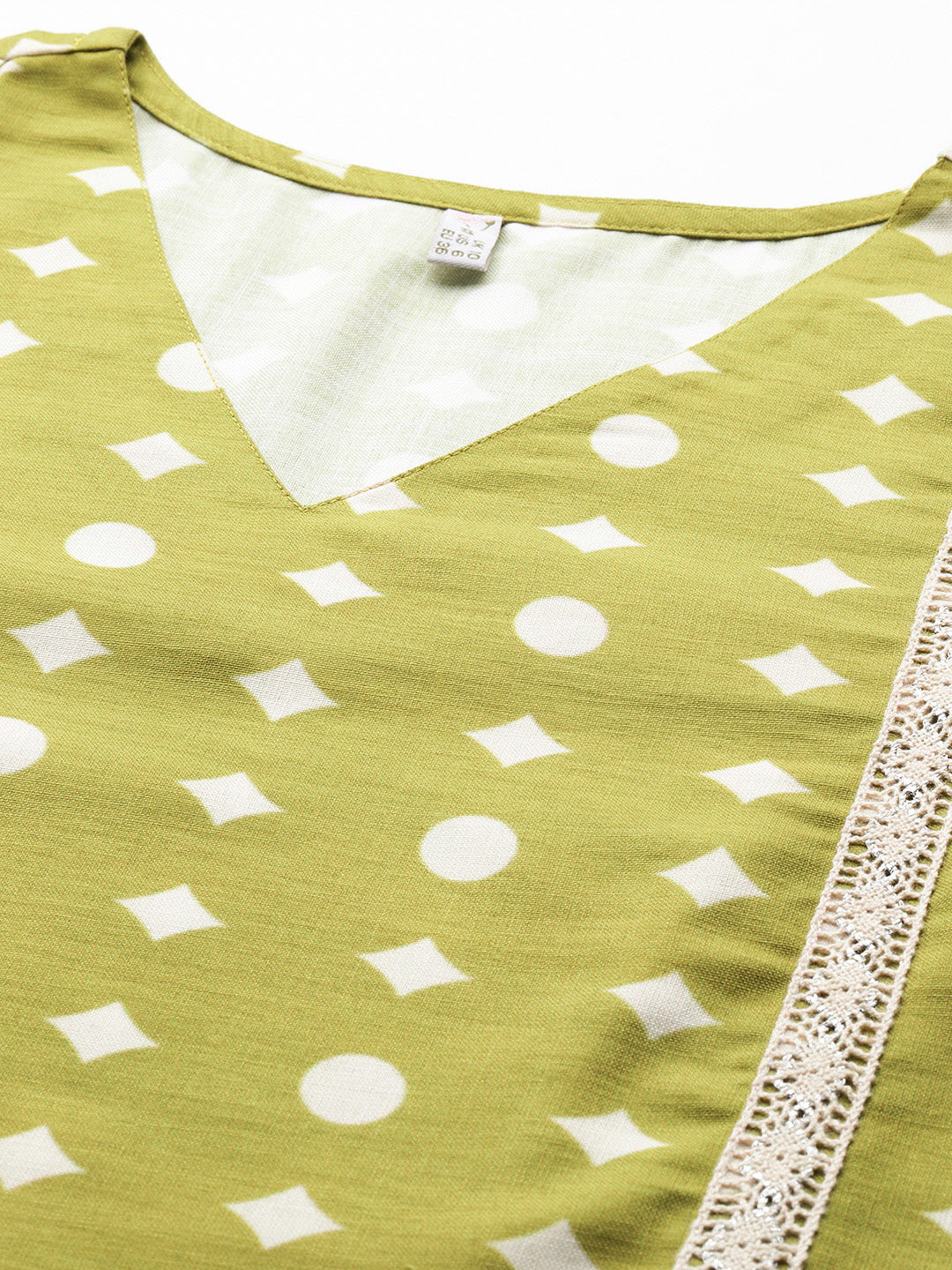 Geometric Printed Chikankari Kurta-AH