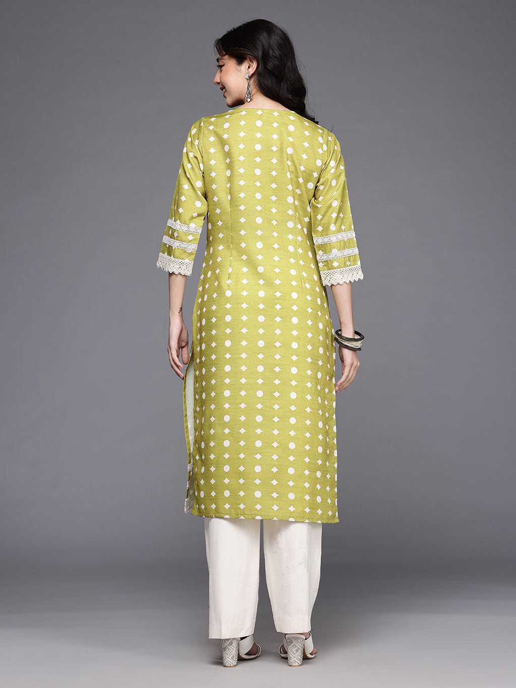 Geometric Printed Chikankari Kurta-AH