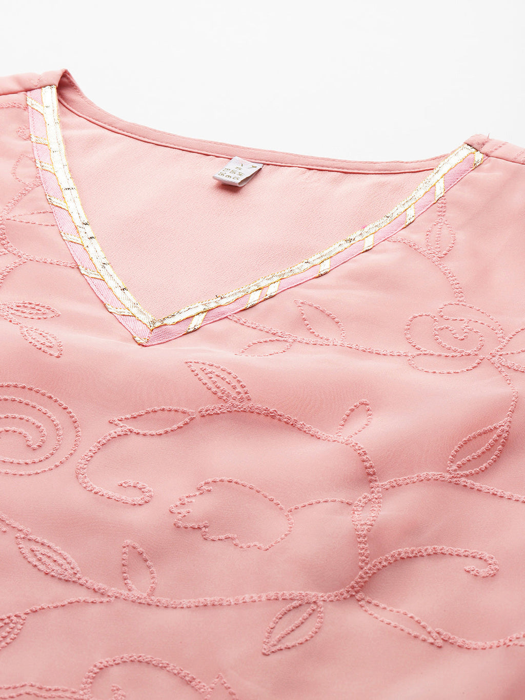 Floral Printed Gotta Patti Kurta-AH