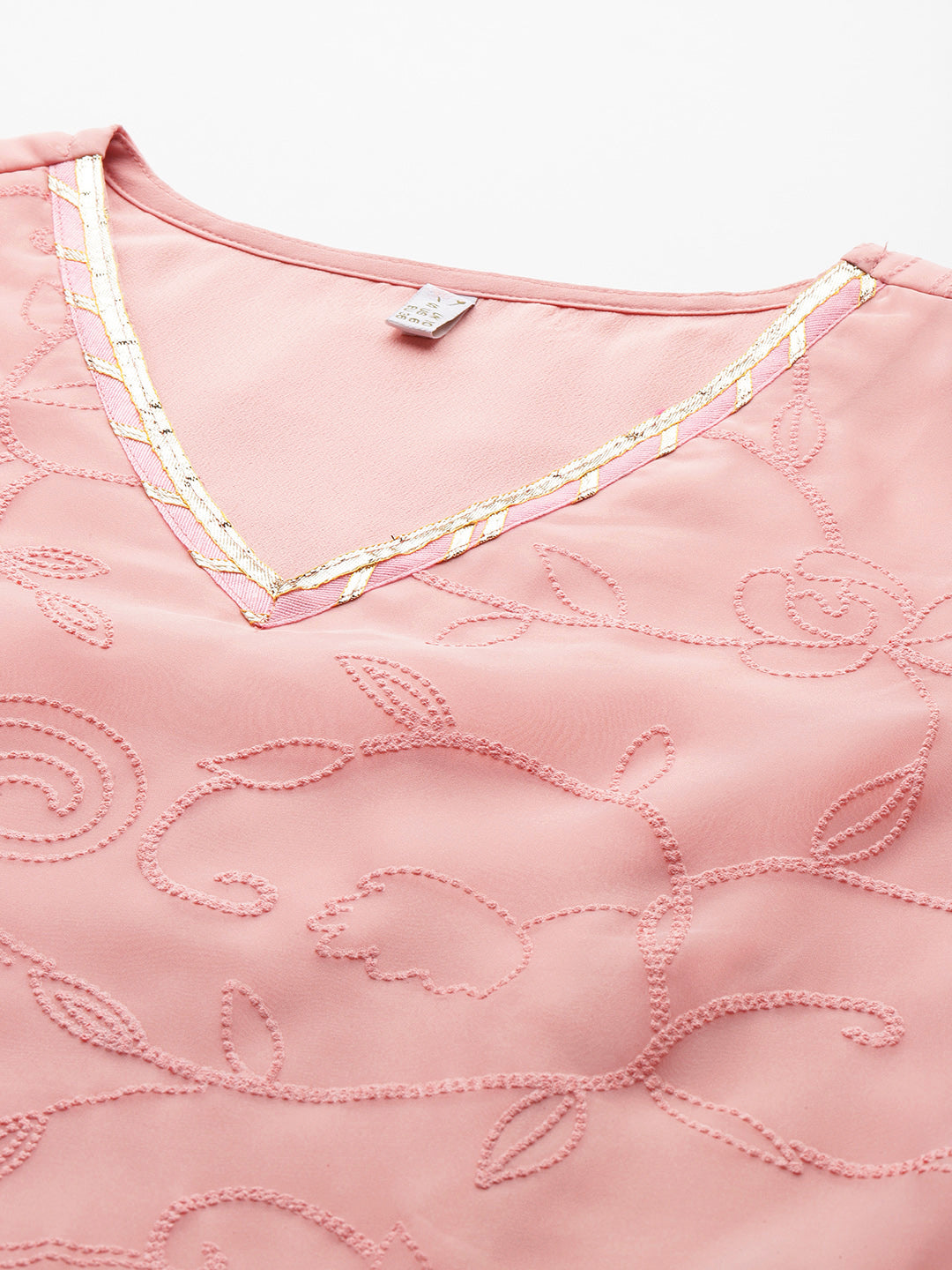 Floral Printed Gotta Patti Kurta-AH