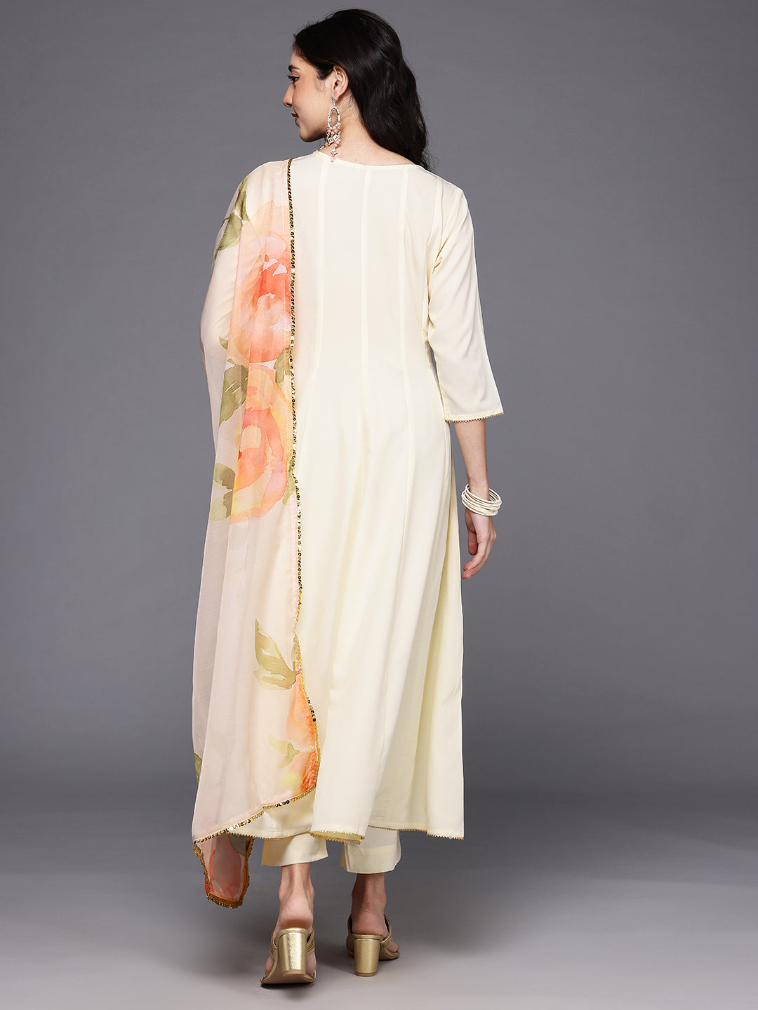 Panelled Gotta Patti Kurta with Trousers & Dupatta-AH